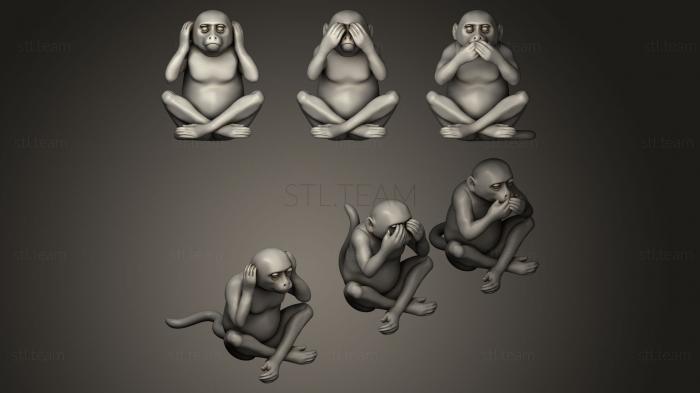 3D model Monkeys poses (STL)